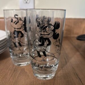 Set of four Disney glass cups